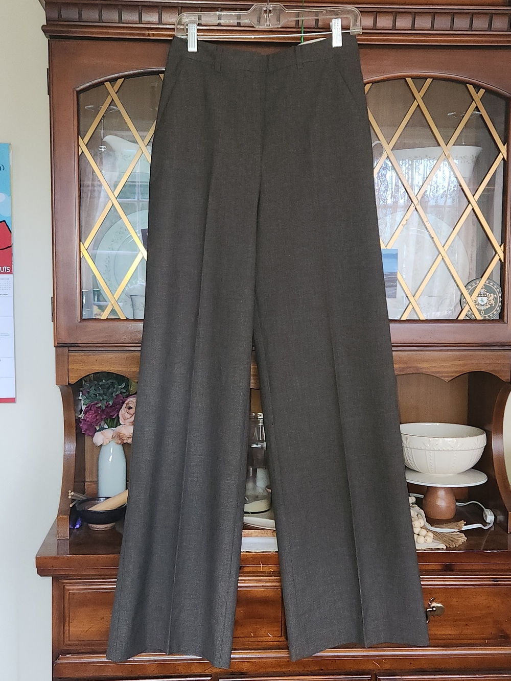 Victoria's Secret Wide-Leg Dress Pants in Charcoal Brown